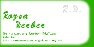 rozsa werber business card